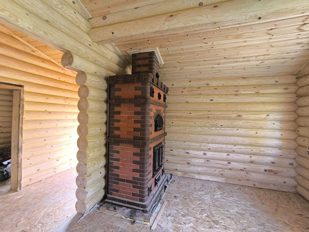 Одноэтажный дом из бревна #1436