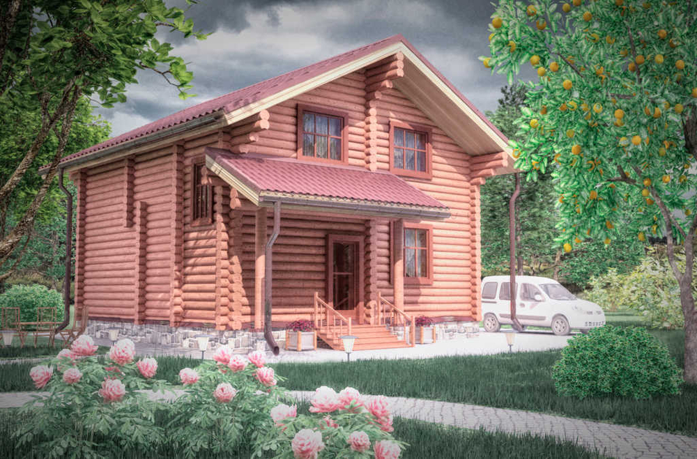 8х8, бревно размеры в осях.