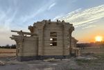 строительство часовни из бревна в октябре 2024