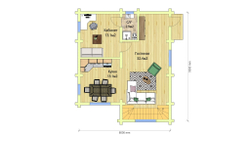 План первого этажа сруба 10,2х 9,7 #808.