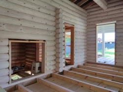 баня #1288 в августе 2023 года - шлифовка внутри и снаружи, покраска