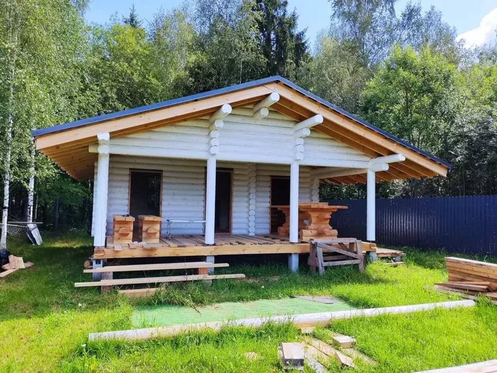 баня #1288 в августе 2023 года - шлифовка внутри и снаружи, покраска