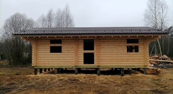 Сборка сруба 1489 в бревне 220 мм. Январь 2025 года.