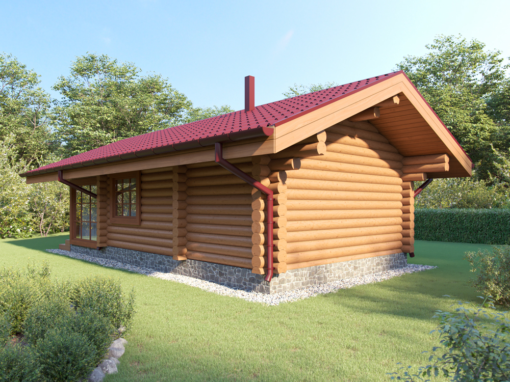 Баня из оцилиндрованного бревна #250