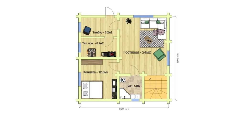 Срубы-дома с тремя спальнями