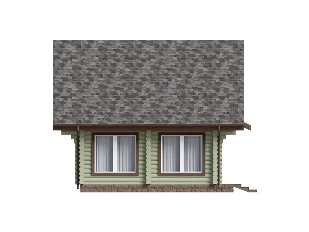 Современный дом с мансардой из бревна