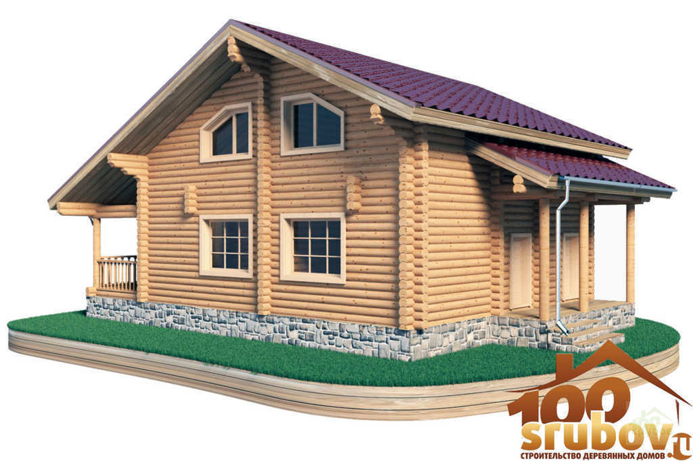 Сруб с мансардой #491