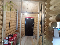 Сруб-коттедж 848: обсада (окосячка), окна, двери, водосточная система, фундамент винтовые сваи