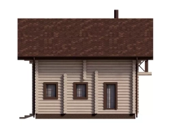 Дом-баня из бревна сруба 8 х9 с мансардой и балконом