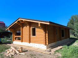 Одноэтажный коттедж #1411 в августе 2024 - шлифовка, покраска