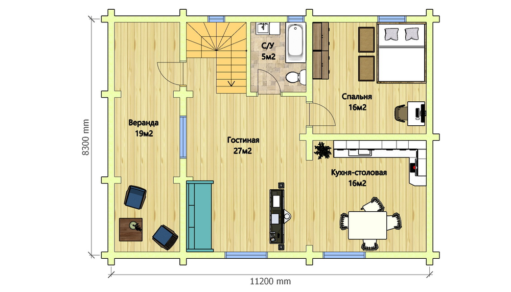 План первого этажа 9 х 12 #1090