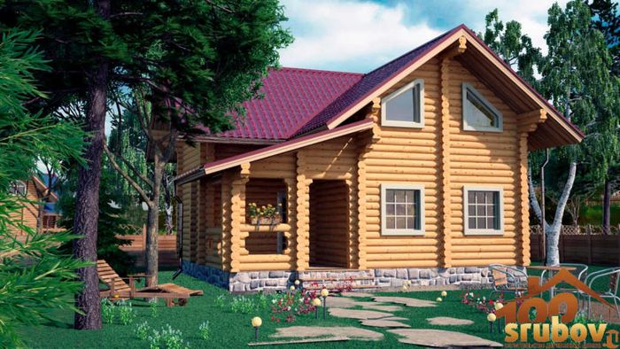 Загородный дом 9 х 10 деревянный 1