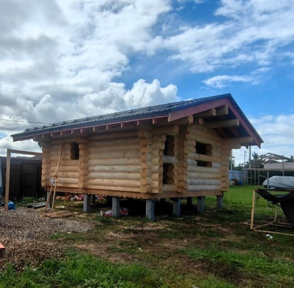 Баня #1478 в бревне 300 в августе 2024