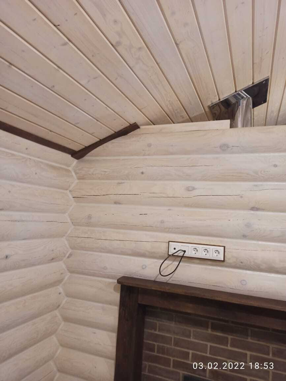 #938 завершение отделки бани из бревна в феврале 2022