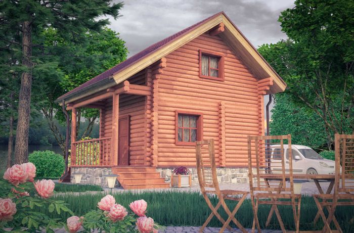 Проект и сруб из бревен дома с парной 1