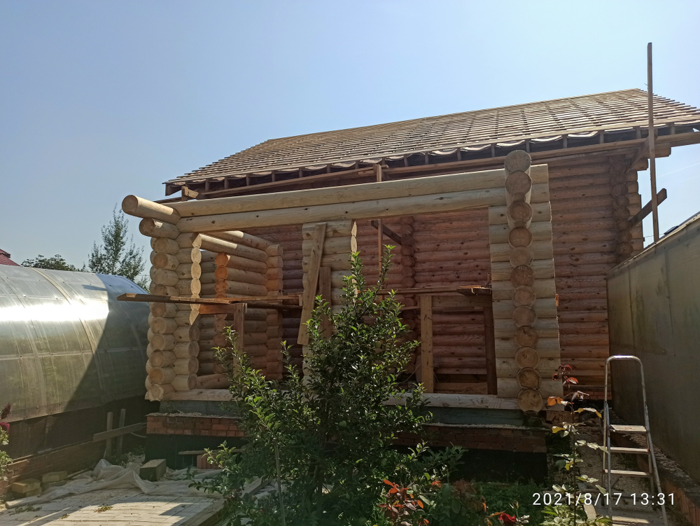 август 2021 - устройство двух пристроев к срубу #1090