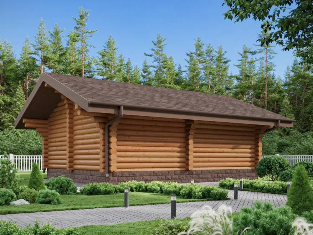 Большая русская баня из северного бревна сруба