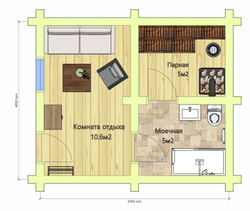 Баня 5х6 #169 планировка