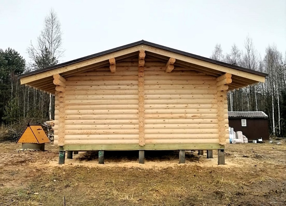 Сборка сруба 1489 в бревне 220 мм. Январь 2025 года.