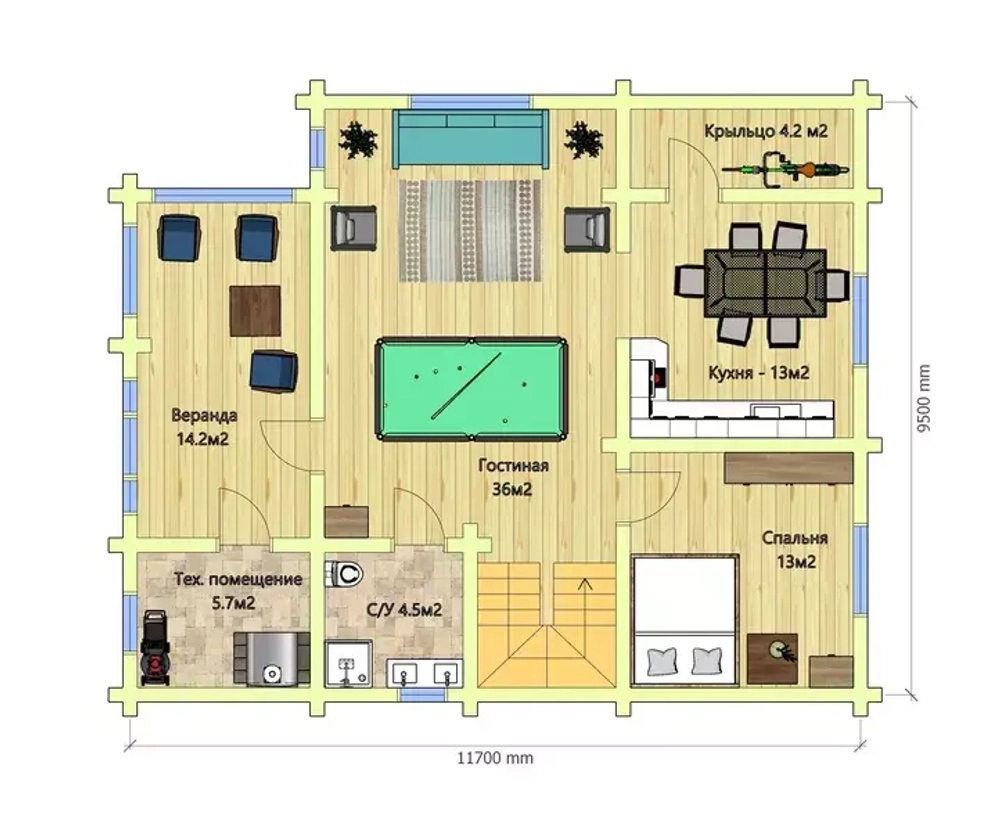 Современные дома 150 м | Мансарда срубовая