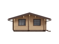 Деревянная баня с двумя комнатами-спальнями