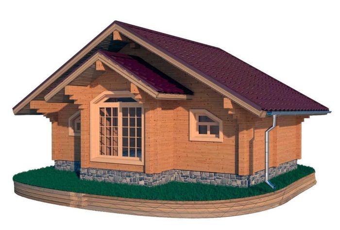 Баня с эркером 8 х 8 2