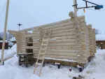 Баня #1476 в бревне 220мм в январе 2026