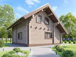 Баня c мансардой 9х9 из сруба