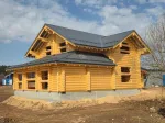 Дом с верандами из бревна #1575 в бревне 260мм под усадку и под ключ