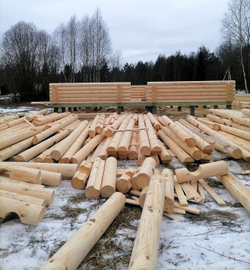 Сборка сруба 1489 в бревне 220 мм. Январь 2025 года.