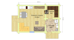 План первого этажа бани 6х 9 #1000