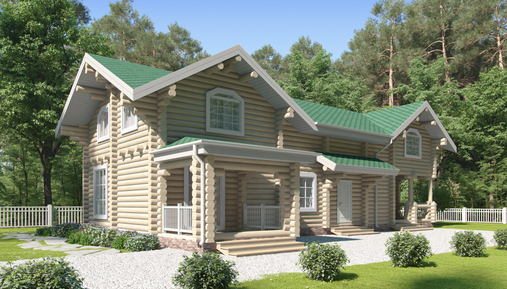 Загородные дома из оцилиндрованного бревна #1071