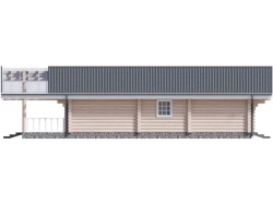 Одноэтажный коттедж-сруб | 3 спальни