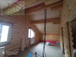 Сруб-коттедж 848: обсада (окосячка), окна, двери, водосточная система, фундамент винтовые сваи