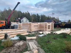 октябрь 2022 #1297 сборка сруба бани из бревна 300мм