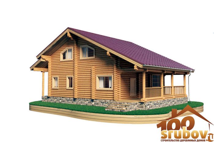 Дома-коттеджи из бревна срубов северного леса 2