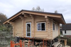 баня #1412 в октябре 2024 года: шлифовка, окосячка, установка окон