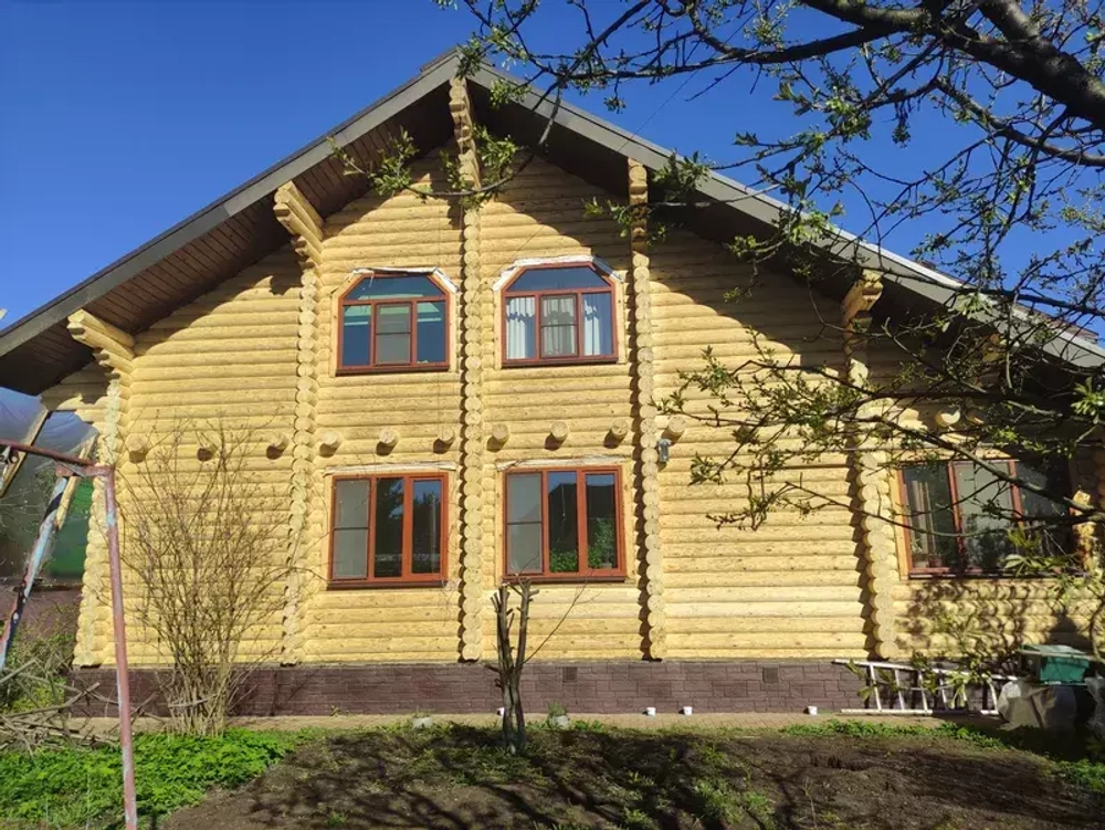 #227 коттедж шлифовка, герметик теплый шов, покраска. май 2023