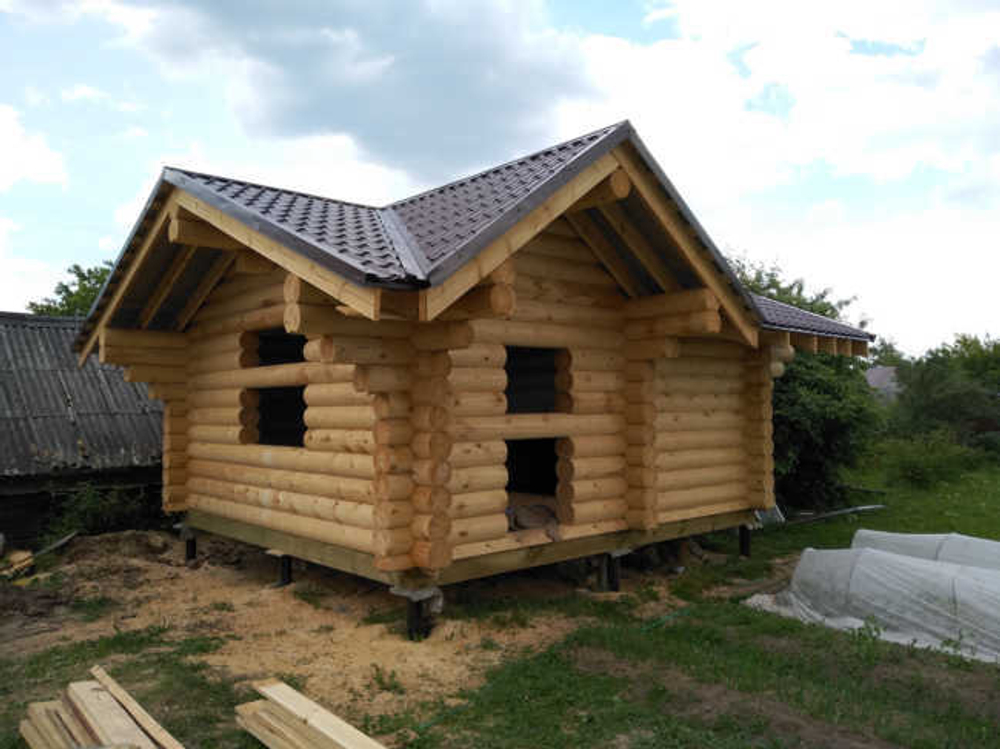 Купить бани 5х5 со сборкой по проекту #803