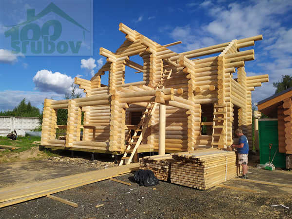 сборка сруба #911