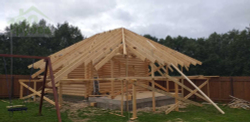 Сборка беседки из бревна