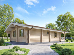 Деревянный дом-коттедж с 2 спальнями