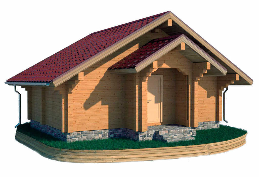 Дом из бруса 8 х8 с эркером