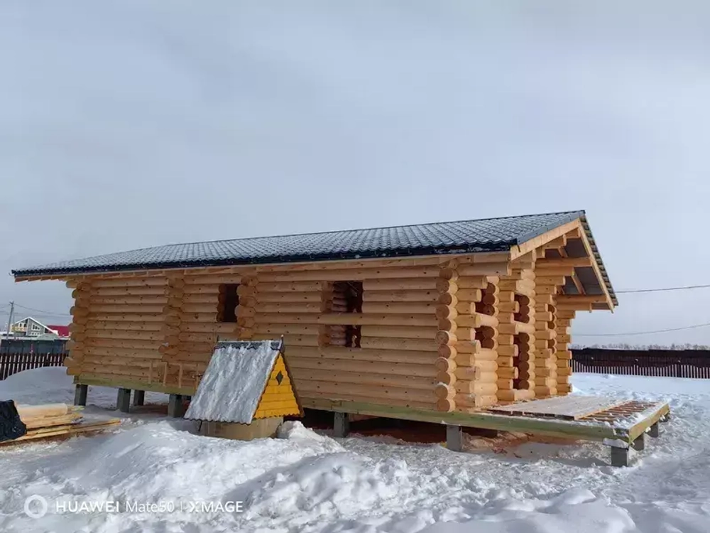 дом в стиле кело  #1330 под металлочерепицу в марте 2023 г.