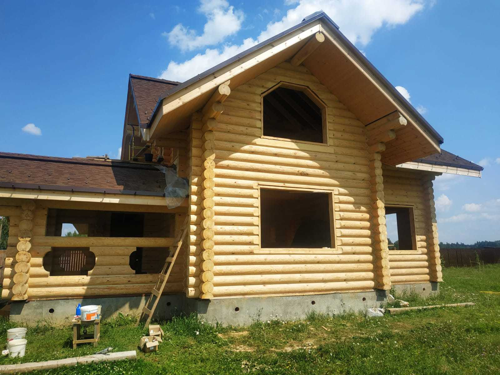 #957: июль 2021 шлифовка, покраска сруба