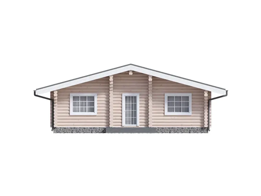 Одноэтажный коттедж-сруб | 3 спальни