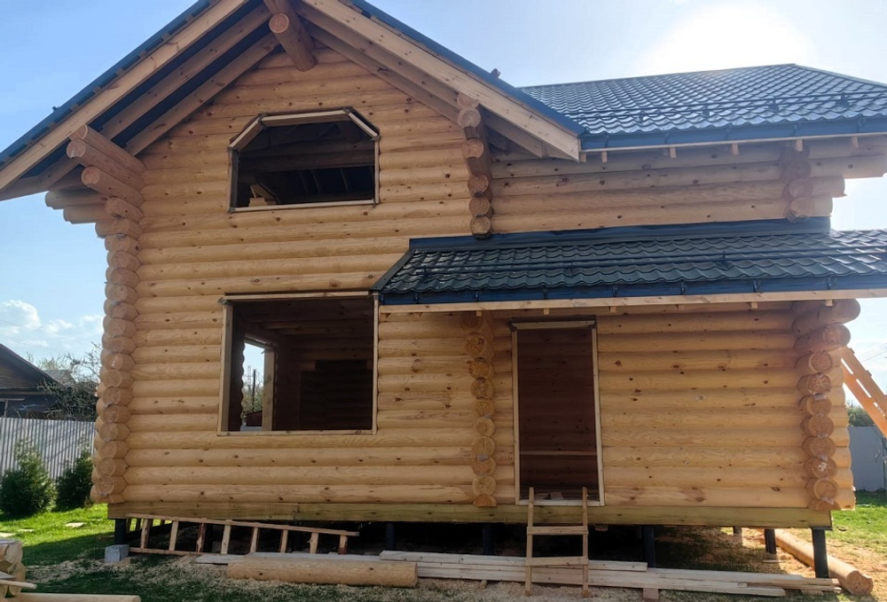 Деревянный дом 1504 в апреле 2025, монтаж окосячки