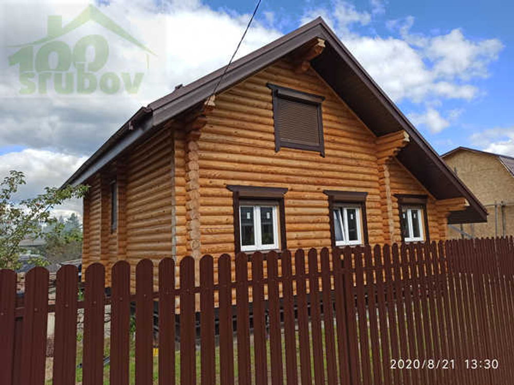 Срубы из бревен: загородные дома с мансардой по проекту 122 под усадку и под ключ