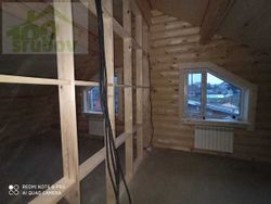 Сруб-коттедж 848: обсада (окосячка), окна, двери, водосточная система, фундамент винтовые сваи