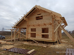 #1193 продолжение сборки бани-дома